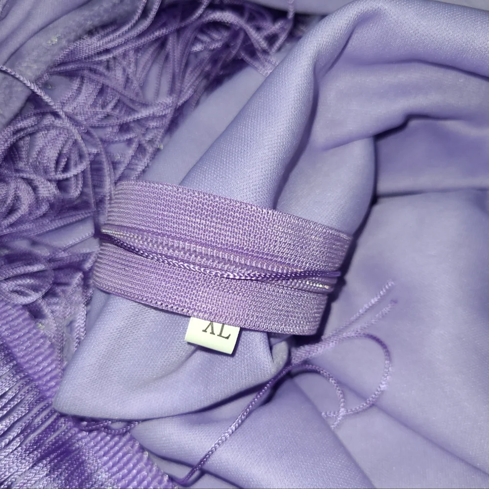 Elegant Purple Fringe Dress - Picture 13 of 13